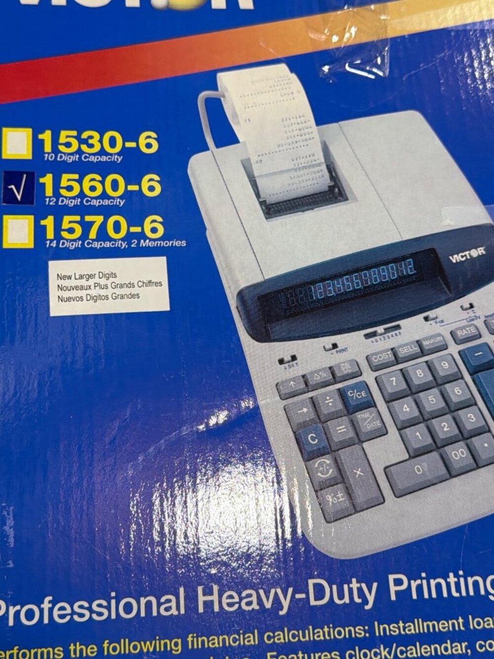 Victor 1560-6 Professional Heavy-Duty Printing Calculator 12 Digit Capacity